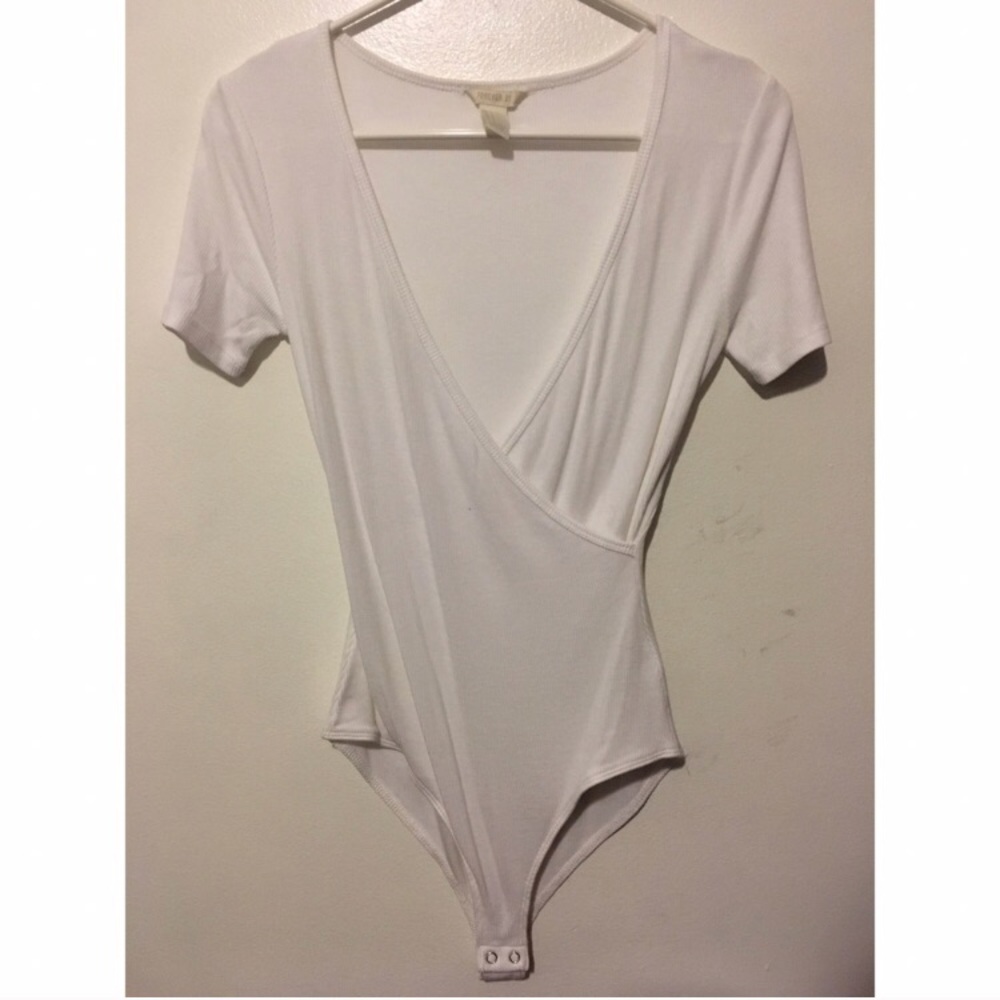White surplice bodysuit